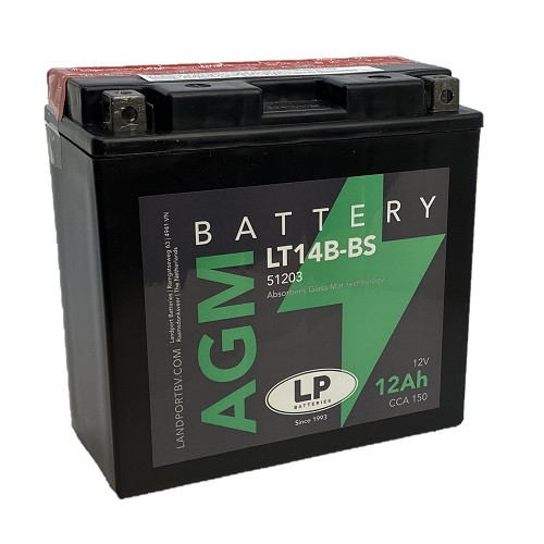 Landport AGM 12Ah 150A Bal+ Motorakkumulátor (AGM-LT14B-BS)