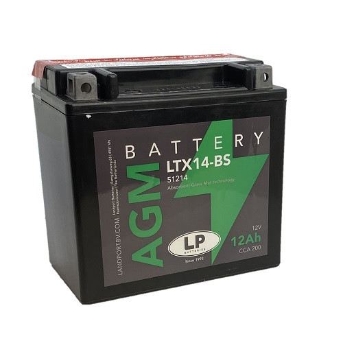 Landport AGM 12Ah 200A Bal+ Motorakkumulátor (AGM-LTX14-BS)