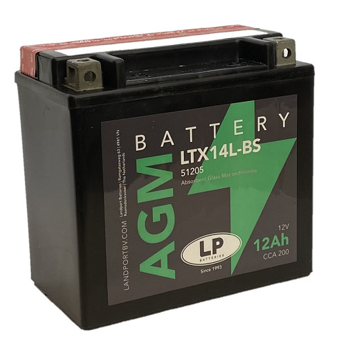 Landport AGM 12Ah 200A Bal+ Motorakkumulátor (AGM-LTX14L-BS)