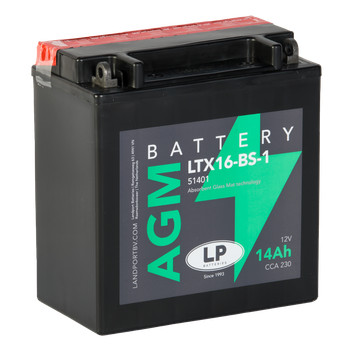 Landport AGM 14Ah 230A Bal+ Motorakkumulátor (AGM-LTX16-BS-1)