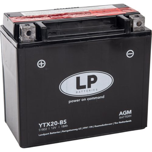 Landport AGM 18Ah 250A Bal+ Motorakkumulátor (AGM-LTX20-BS)