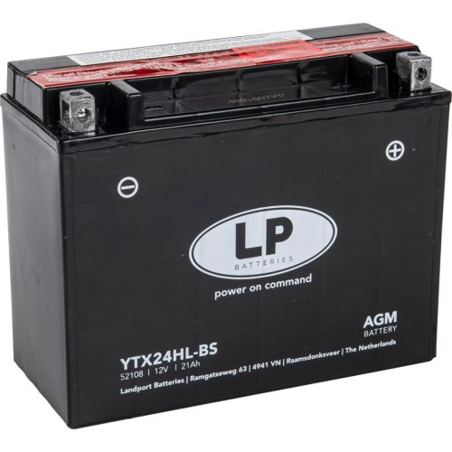 Landport AGM 21Ah 340A Jobb+ Motorakkumulátor (AGM-LTX24HL-BS)