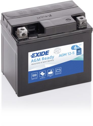 Exide AGM Ready 4Ah 70A Jobb+ Motorakkumulátor (AGM12-5)