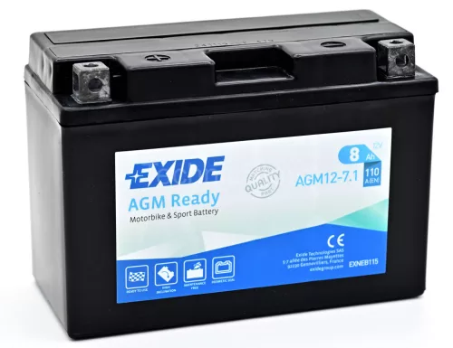 Exide AGM Ready 8Ah 110A Bal+ Motorakkumulátor (AGM12-7.1)