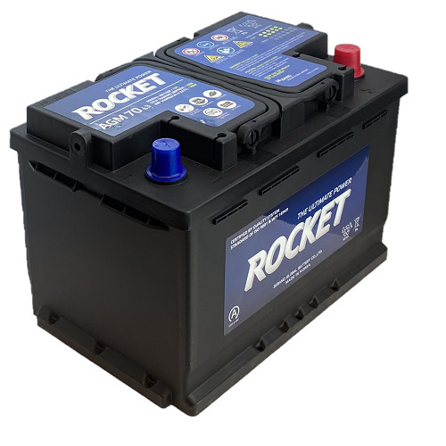 Rocket AGM 70Ah 760A Jobb+ Akkumulátor (AGM70L3)