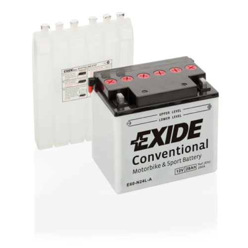 Exide Conventional 28Ah 280A Jobb+ Motorakkumulátor (E60-N24L-A)