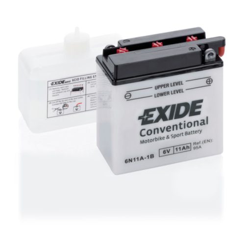 Exide Conventional 11Ah 95A Jobb+ Motorakkumulátor (E6N11A-1B)