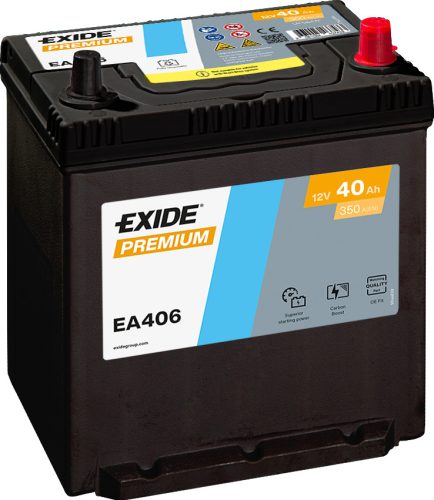 Exide Premium 40Ah 350A Jobb+ Akkumulátor (EA406)