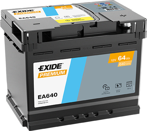 Exide Premium 64Ah 640A Jobb+ Akkumulátor (EA640)