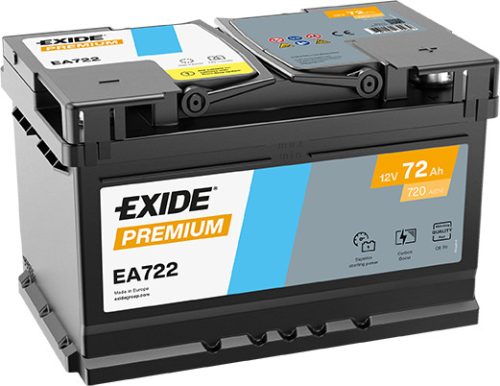 Exide Premium 72Ah 720A Jobb+ Akkumulátor (EA722)