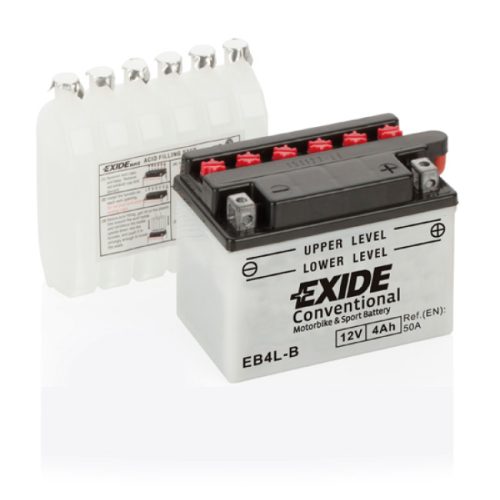 Exide Conventional 4Ah 50A Jobb+ Motorakkumulátor (EB4L-B)