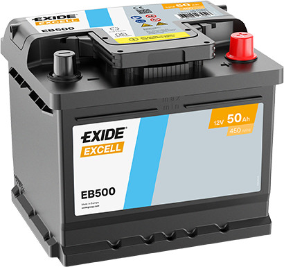 Exide Excell 50Ah 450A Jobb+ Akkumulátor (EB500)
