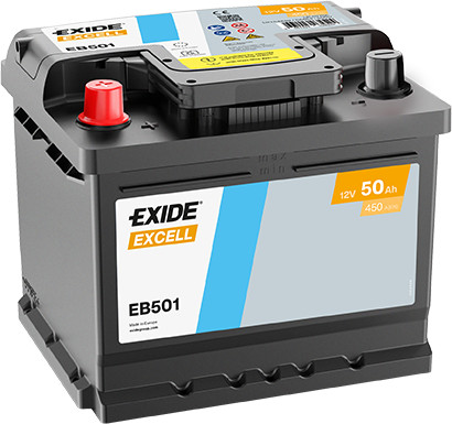 Exide Excell 50Ah 450A Bal+ Akkumulátor (EB501)