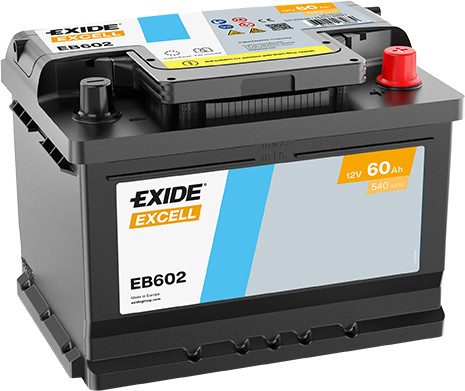 Exide Excell 60Ah 540A Jobb+ Akkumulátor (EB602)