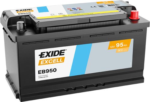 Exide Excell 95Ah 800A Jobb+ Akkumulátor (EB950)