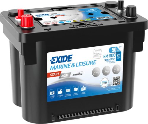 Exide Start AGM 50Ah 800A Közép sarus Akkumulátor (EM1000)