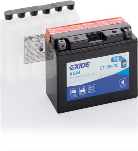 Exide AGM 10Ah 160A Bal+ Motorakkumulátor (ET12B-BS)
