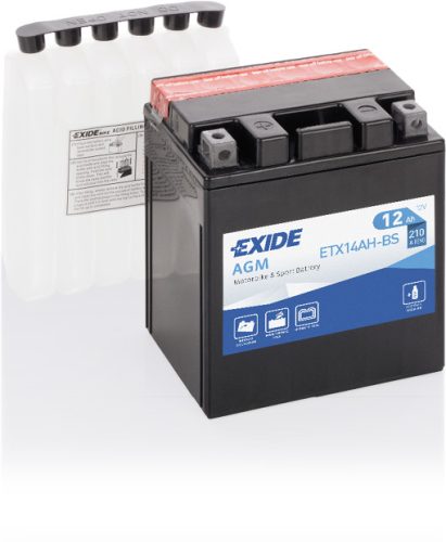 Exide AGM 12Ah 210A Bal+ Motorakkumulátor (ETX14AH-BS)