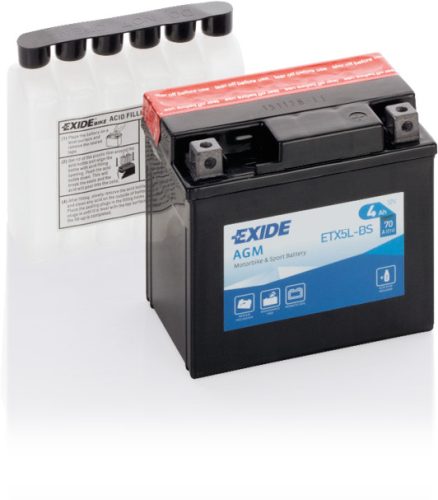 Exide AGM 4Ah 70A Jobb+ Motorakkumulátor (ETX5L-BS)