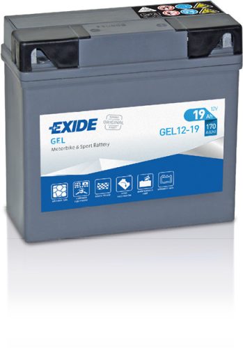 Exide GEL 19Ah 170A Jobb+ Motorakkumulátor (GEL12-19)