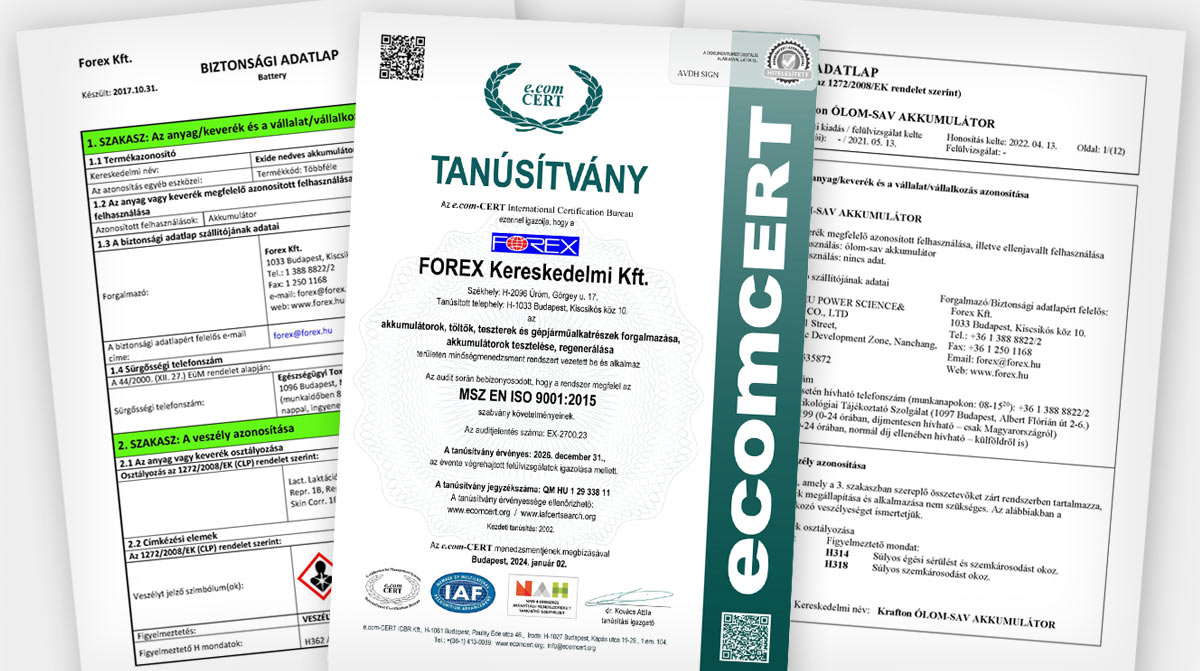 ISO tanúsítványok